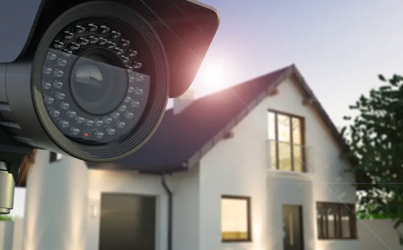 Security camera and house