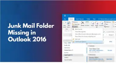 How to Restore Missing Junk Mail Folder in Outlook 2016?