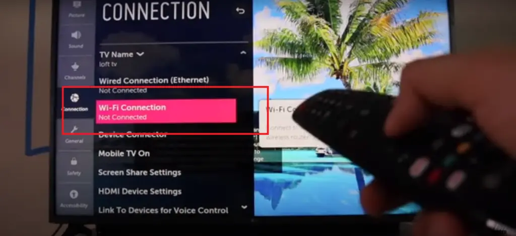 Choose the "WiFi Connection"