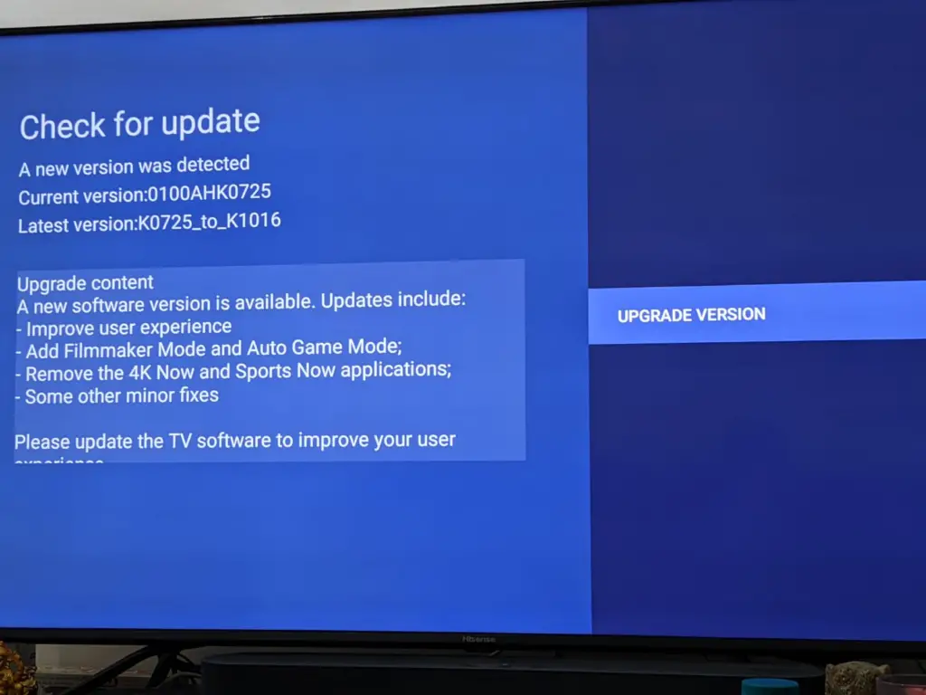 Update Firmware In Hisense TV