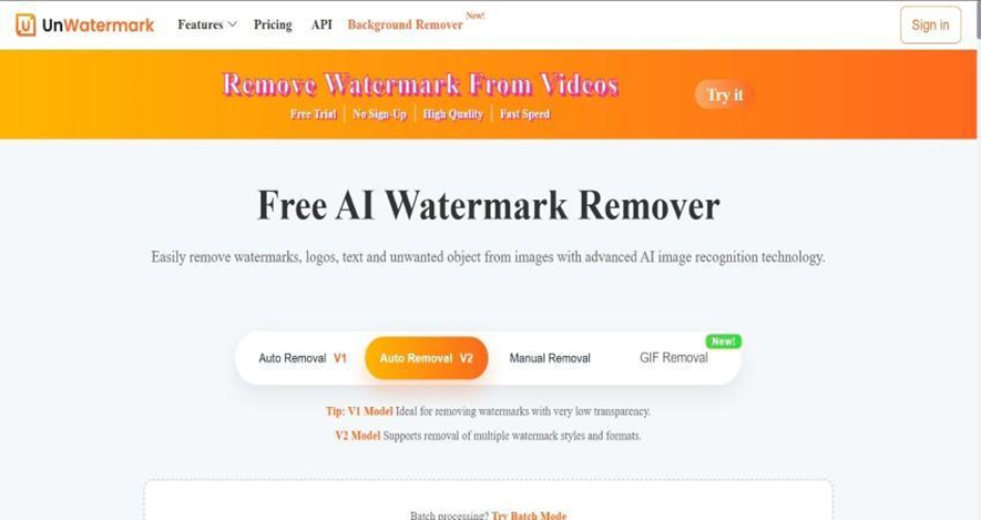 Unwatermark AI The Simple Online Specialist