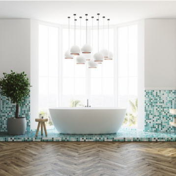 Blue Mosaic and Coloured Tile Ideas for a Coastal Bathroom Look