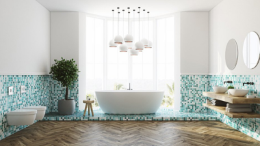 Blue Mosaic and Coloured Tile Ideas for a Coastal Bathroom Look