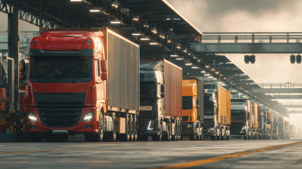 heavily loaded truck
