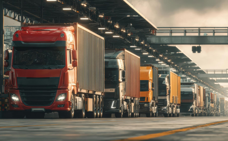 heavily loaded truck
