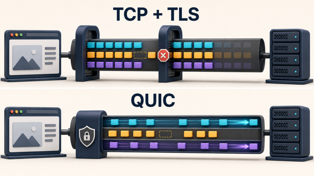 QUIC transport protocol simple visualization