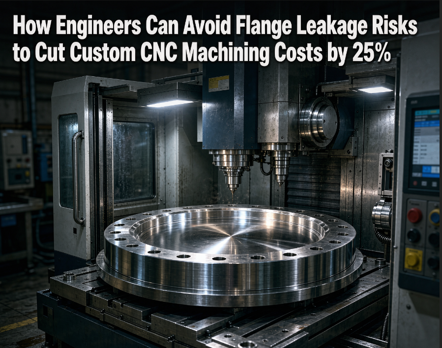 Closeup of a precision CNC machined flange sealing surface inside a premium CNC machining center.
