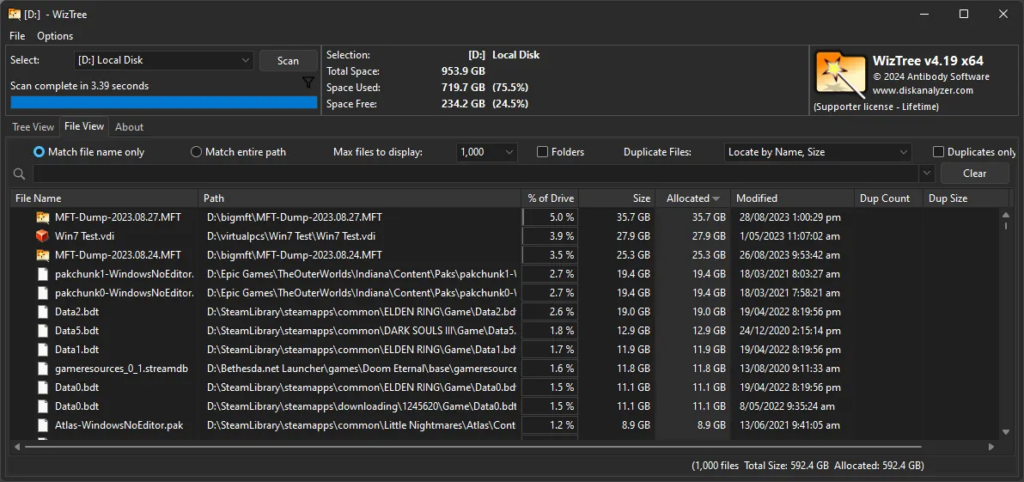 How to Use WizTree to Find Large Files